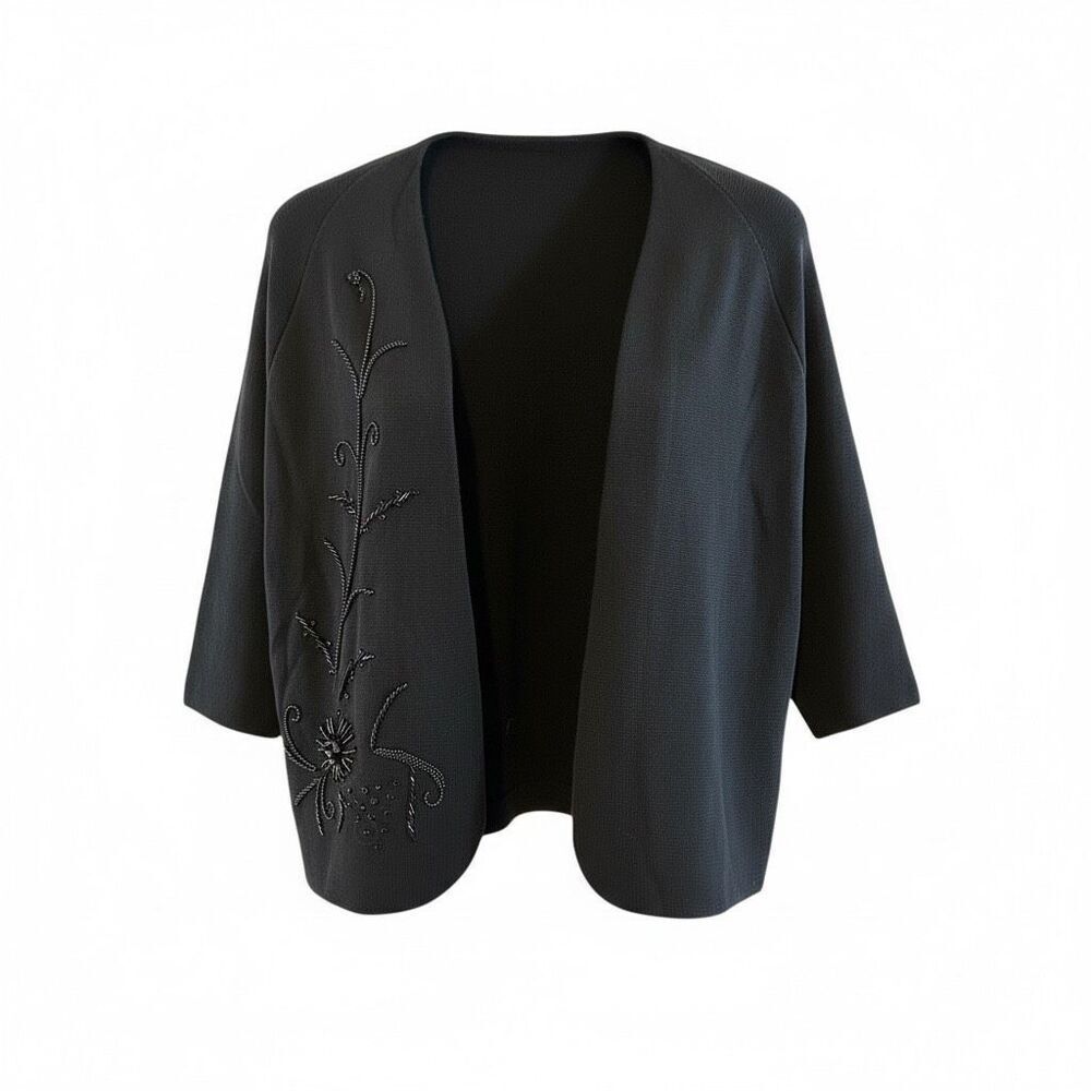 Vtg Cadillac Beaded Wool Cardigan 12 NWT Deadstock Quiet Luxury    Academia